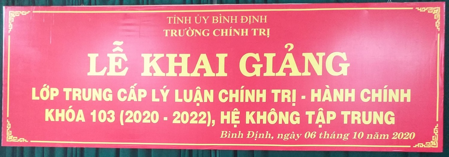 Khai giảng lớp Trung cấp lý luận chính trị - hành chính khóa 103 (2020 - 2022)