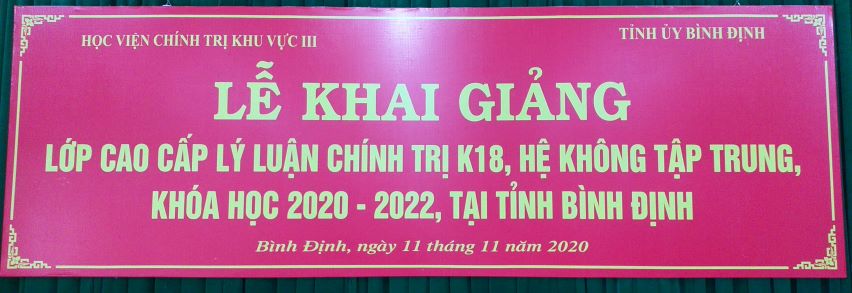 Khai giảng lớp Cao cấp lý luận chính trị K18, khóa học 2020 – 2022, tại tỉnh Bình Định
