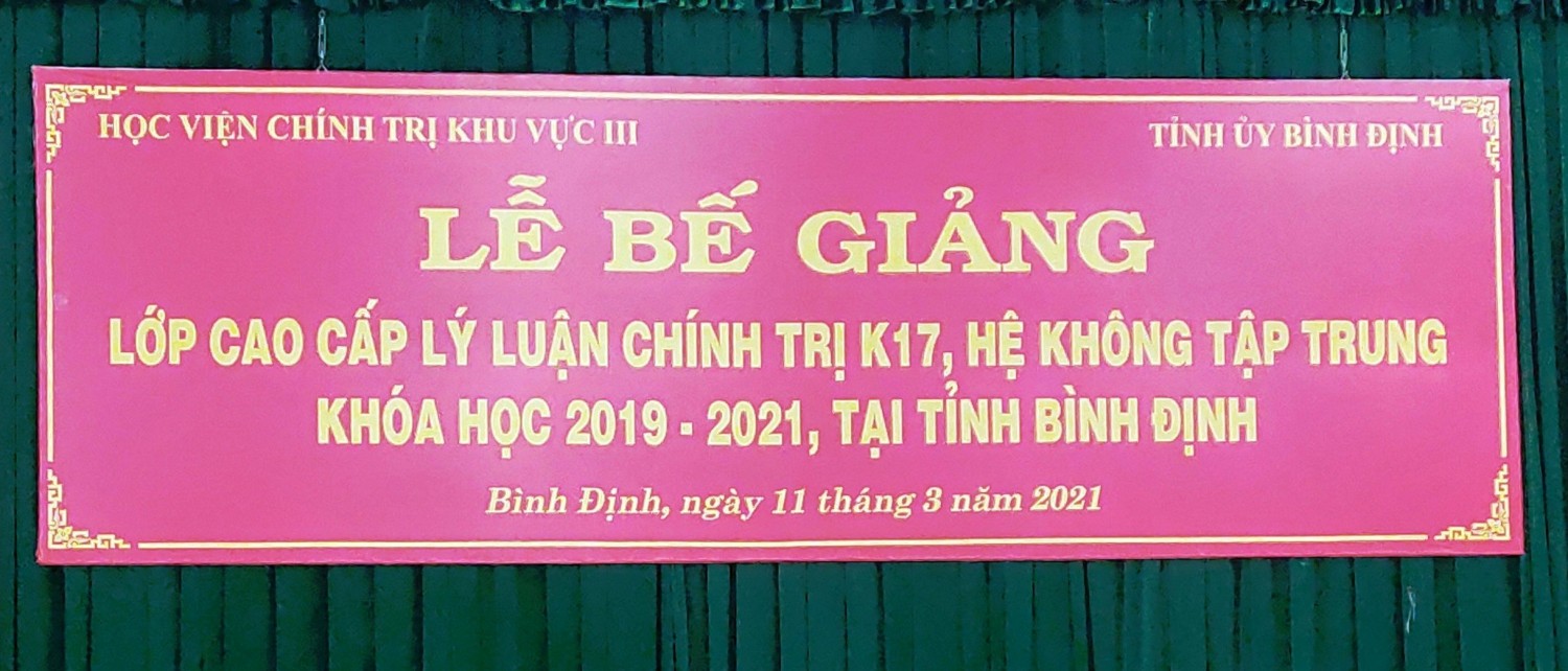 Bế giảng lớp Cao cấp lý luận chính trị K17, khóa học 2019 – 2021 tại tỉnh Bình Định