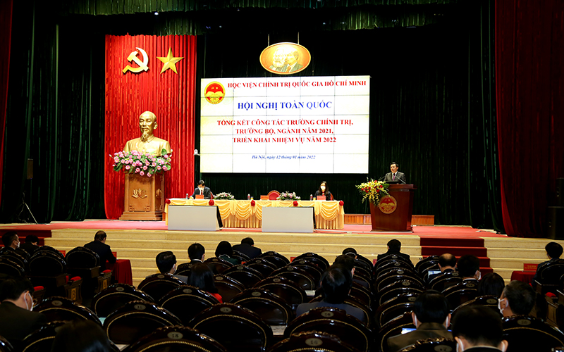 Đại biểu dự tại điểm cầu Học viện Chính trị quốc gia Hồ Chí Minh