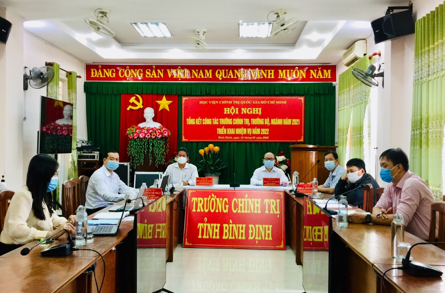 Quang cảnh điểm cầu Trường Chính trị tỉnh Bình Định